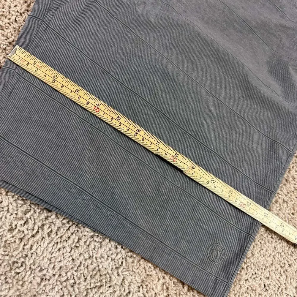 Hang Ten Hybrid Shorts Mens 36 Gray Striped Stretch Golf Casual Chino Flat Front